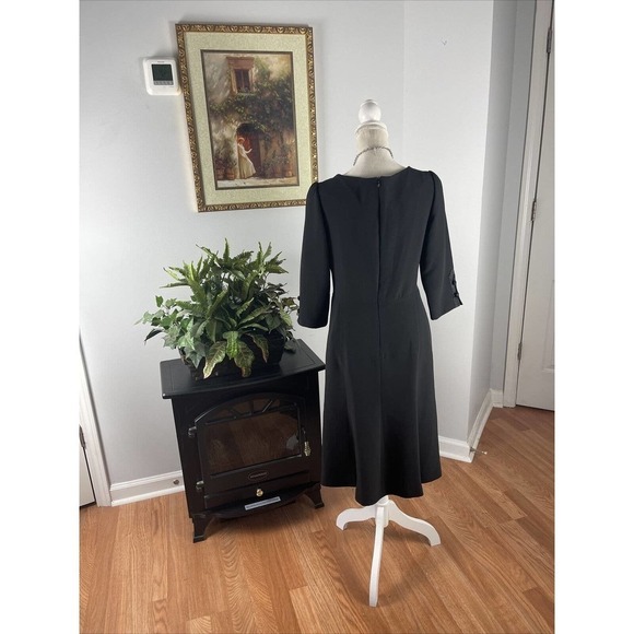 Juleh Juleh Sheath Dress 10 Wool Silk Square Neckline Flare Dress - Picture 5 of 11